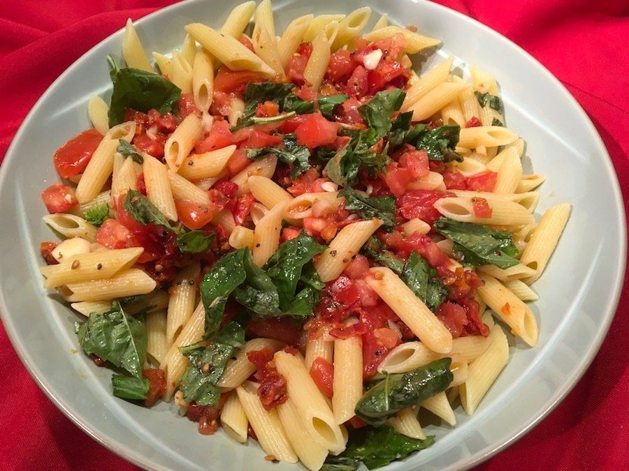 Pasta with Marinated Farm Market Tomatoes